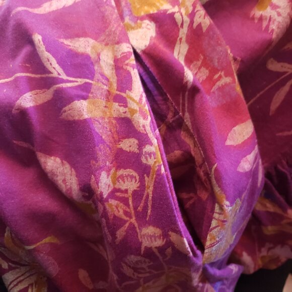 Peruvian Connection Wild Orchid T Shirt Dress Pink Floral Pockets Small - Picture 8 of 8